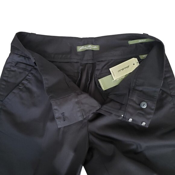 NWT Eddie Bauer Mercer Fit Black Cuffed Capri Career Business Casual Pants - Picture 5 of 10